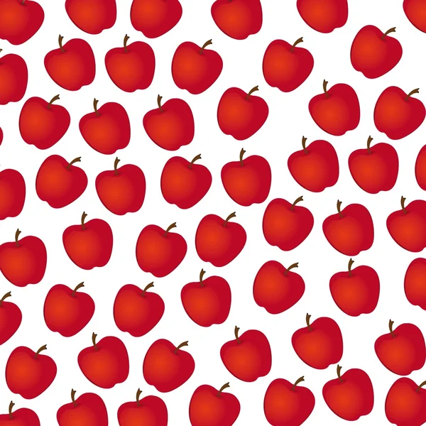 Padrão de maçã no fundo branco —  Vetores de Stock