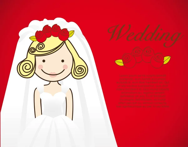 Bride wedding dress — Stock Vector