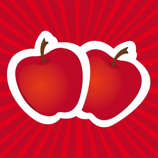 Autocolantes maçã vermelha — Vetor de Stock