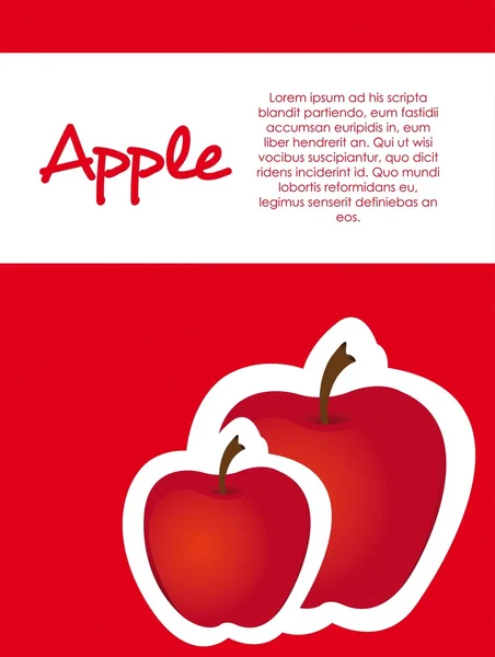 赤いステッカー アップル — ストックベクタ