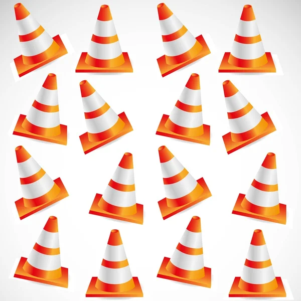 Pattern traffic cones — Stock Vector