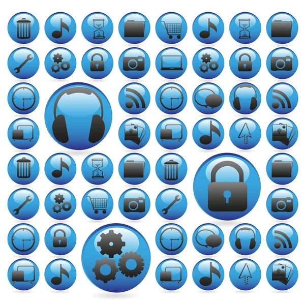 Gel buttons in blue — Stock Photo, Image