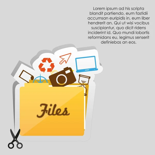 Label of files folder icon — Stock Photo, Image