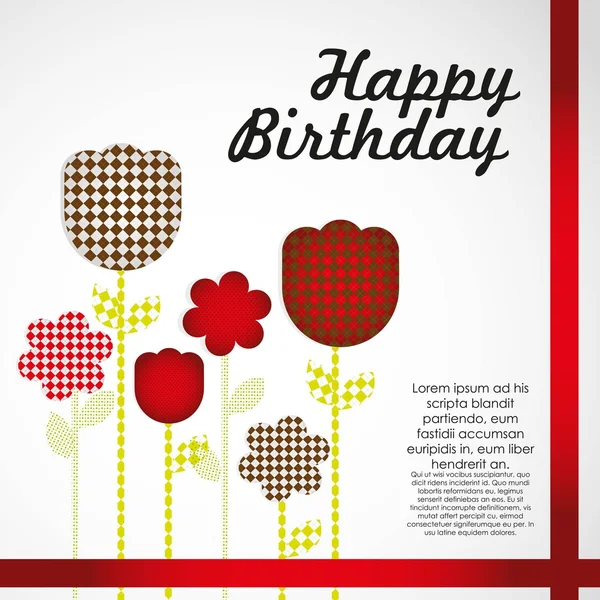 Çiçekli doğum günü kartı — Stok fotoğraf