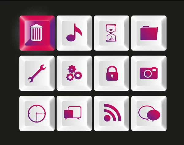 Keys with icons — Stock Photo, Image