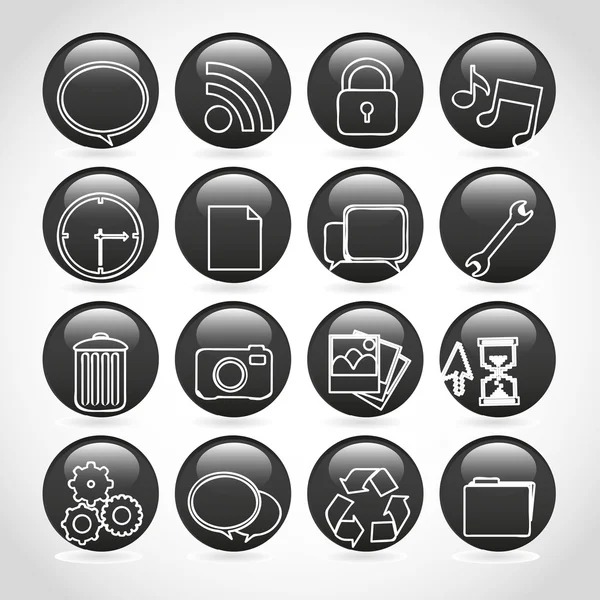Gel buttons in black — Stock Photo, Image