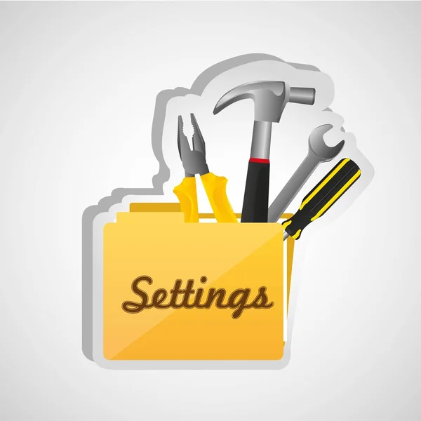 Settings folder icon — Stock Vector