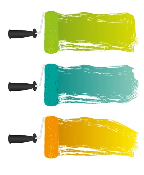 Manchas en rodillo de pintura — Vector de stock