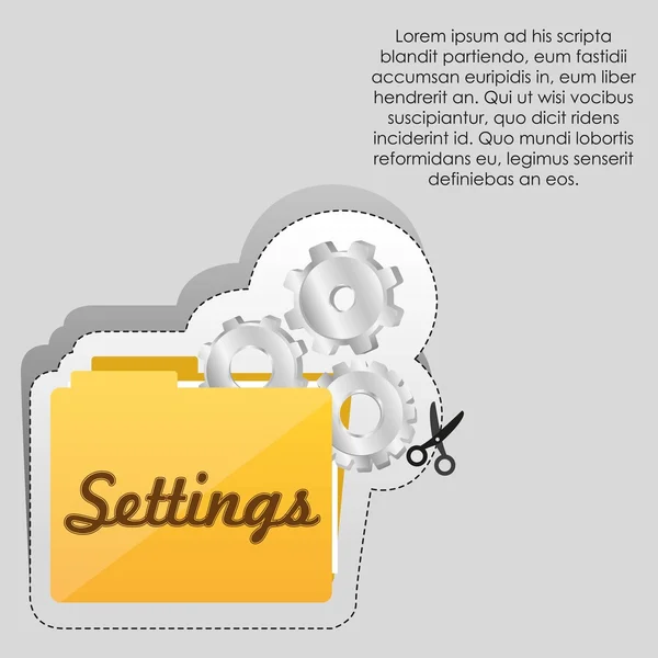 Label of Settings icon — Stock Vector