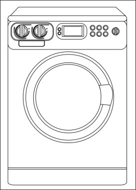 Illustration of a washing machine clipart