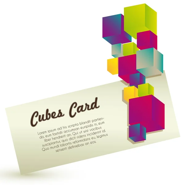 Kaart met kleurrijke kubussen — Stockvector