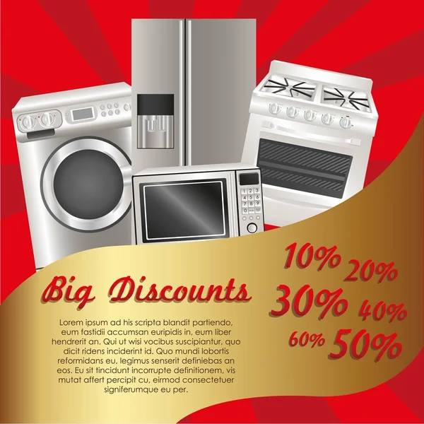 Flyer discount appliances — Stock Vector