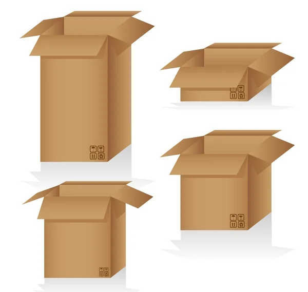 Sada kartonových krabic — Stockový vektor