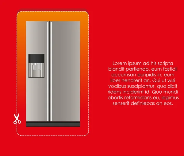 Illustratie van een koelkast — Stockvector