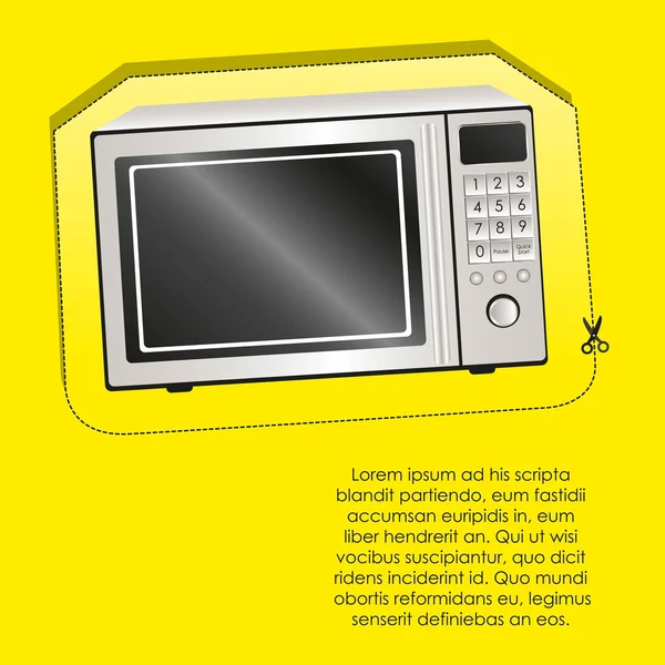 Ilustración de una etiqueta de microondas — Vector de stock