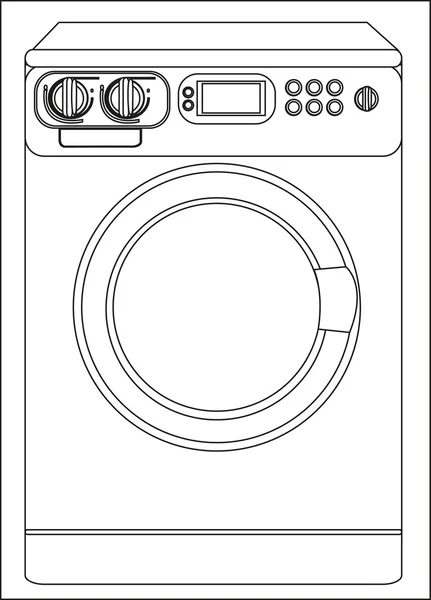 Illustration av en tvättmaskin — Stock vektor