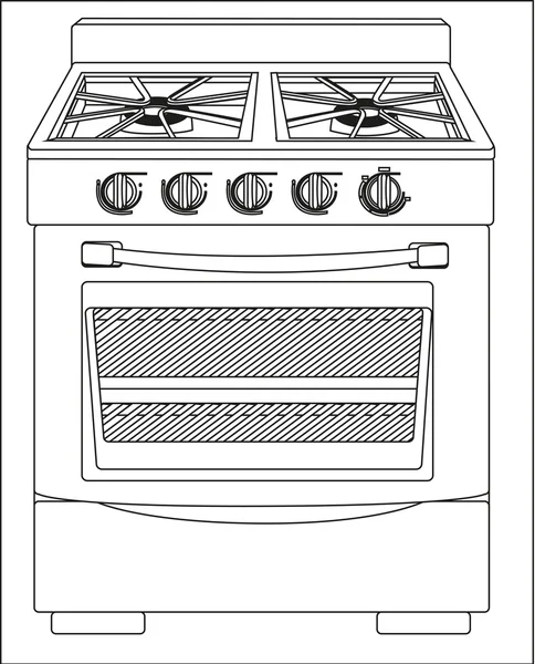 Ilustración de una estufa — Vector de stock