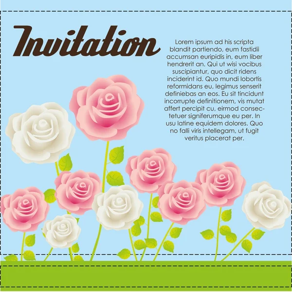 Card with colorful roses — Stock Vector