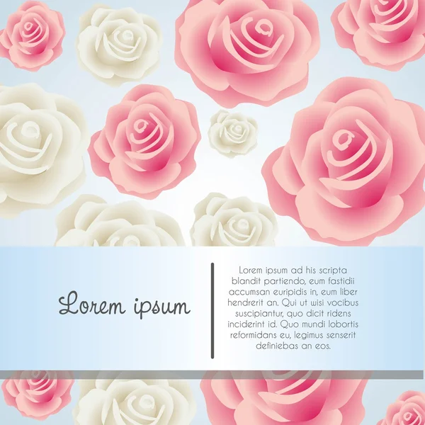 Kaart met kleurrijke rozen — Stockvector