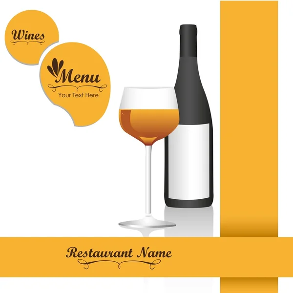 Cartão elegante para menu de vinhos — Vetor de Stock