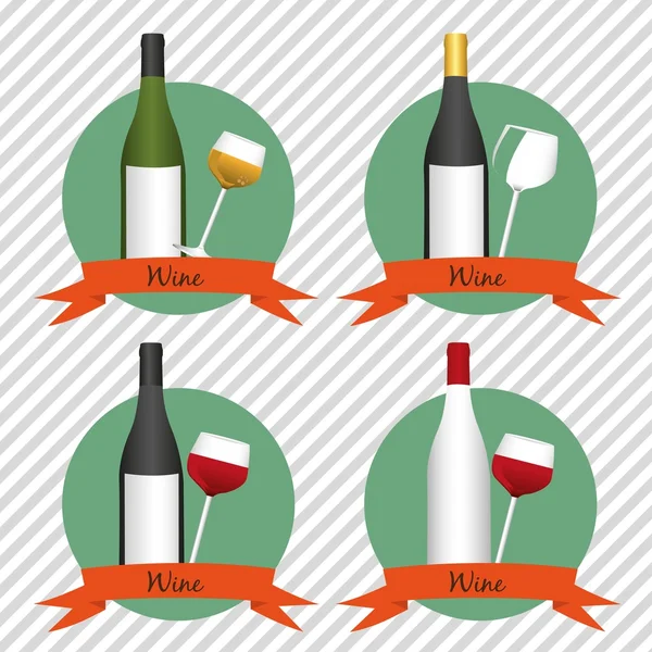 Иконы вина — стоковый вектор