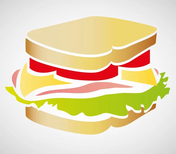 Bir sandviç çizimi — Stok Vektör