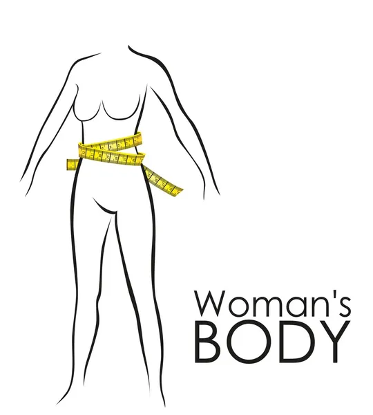 Maßnahmen in perfektem weiblichen Körper — Stockvektor