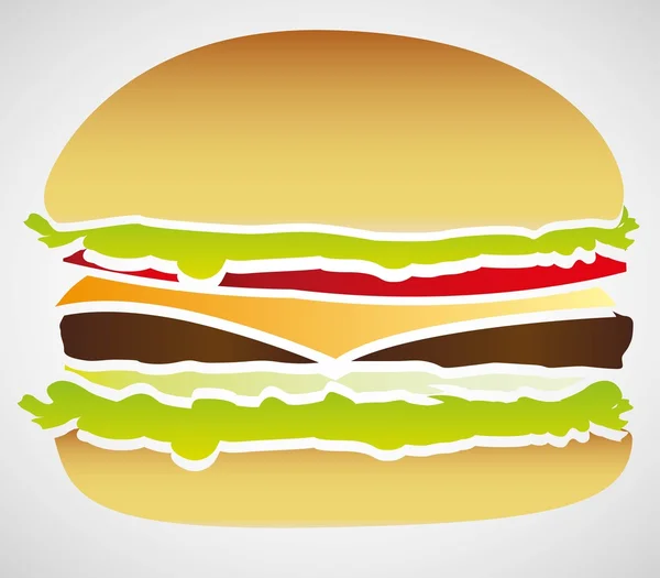 Silhouet van een hamburger — Stockvector