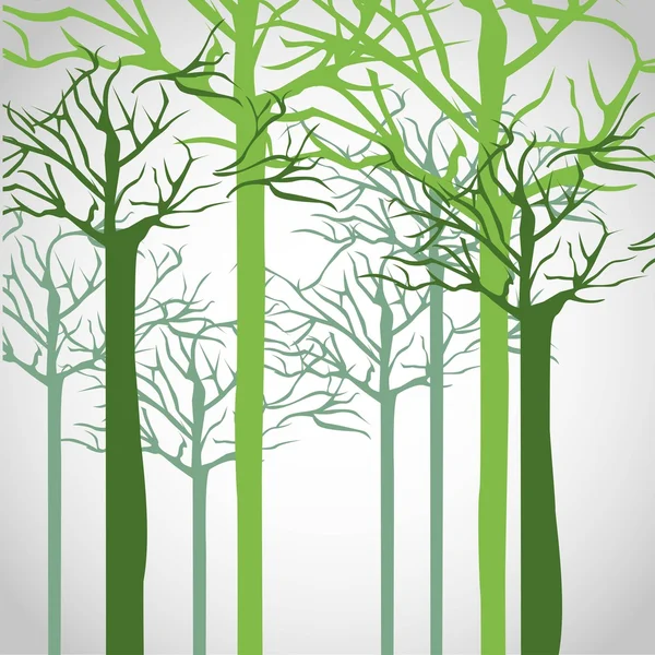 Silhouettes of tree trunk — Stock Vector