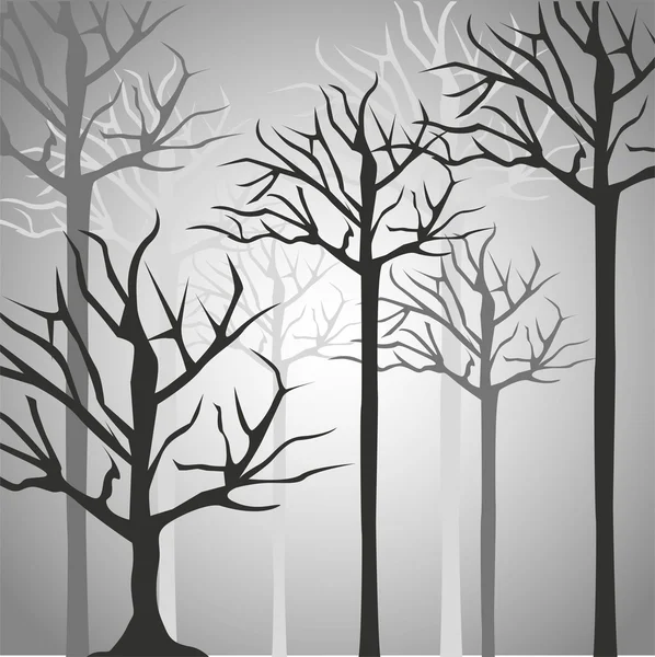 Silhouettes of tree trunk — Stock Vector