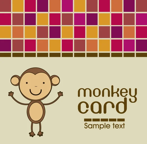 Stock vector Cute monkey card