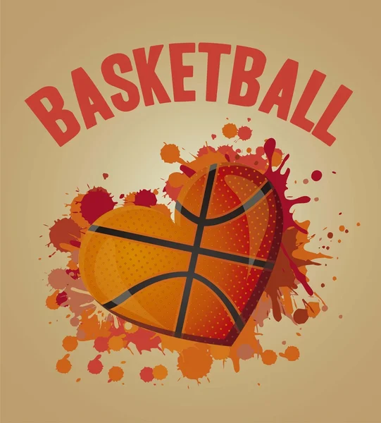 Basketbol kalp — Stok Vektör