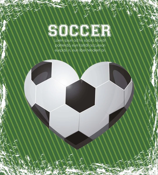 Ilustración del corazón del fútbol — Vector de stock