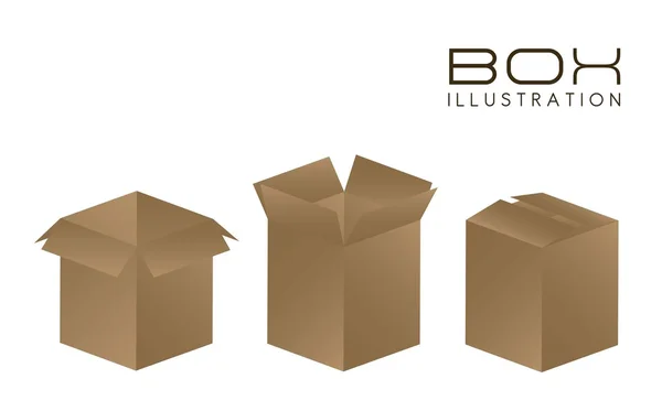 Ilustración de cajas marrones — Vector de stock