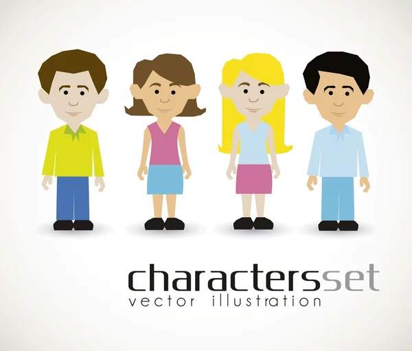 Personajes de dibujos animados — Vector de stock