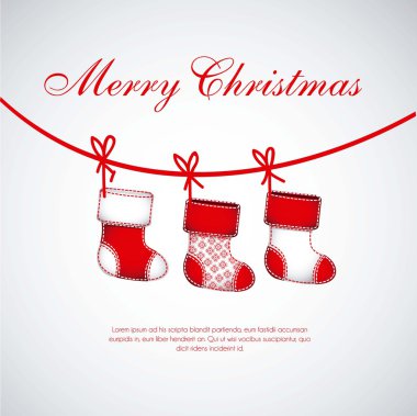 Illustration of Red Christmas stockings clipart