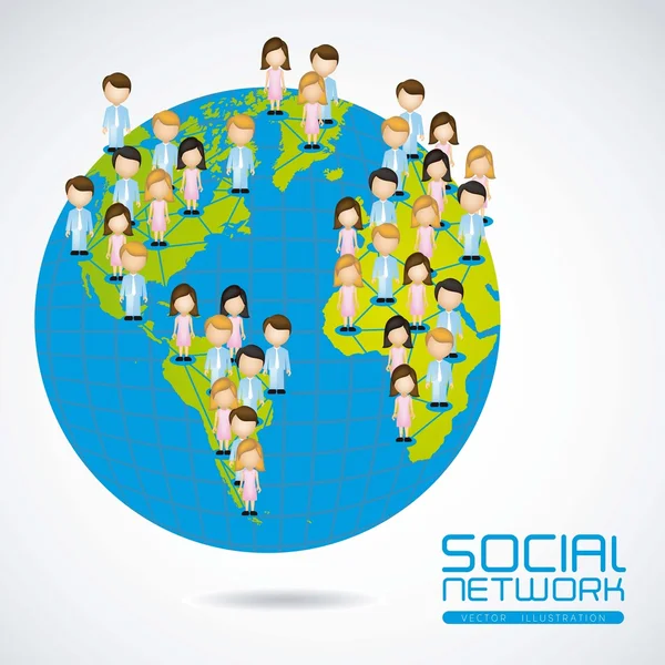 Illustrazione dei social network — Vettoriale Stock