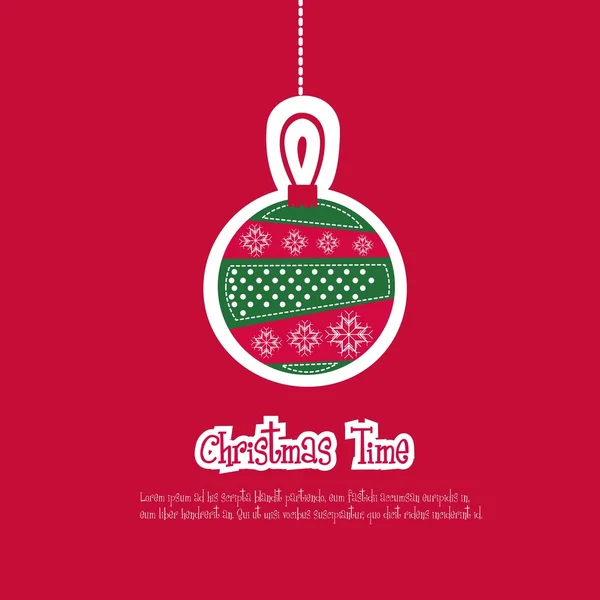 Illustration de boule de Noël rouge — Image vectorielle