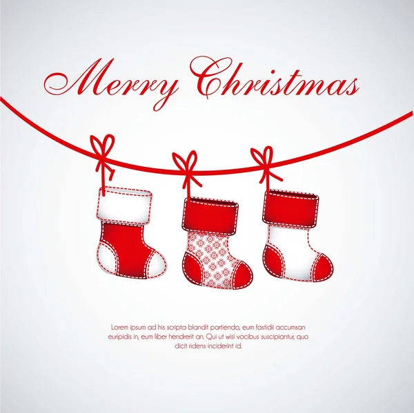 Illustrazione di calze rosse di Natale — Vettoriale Stock