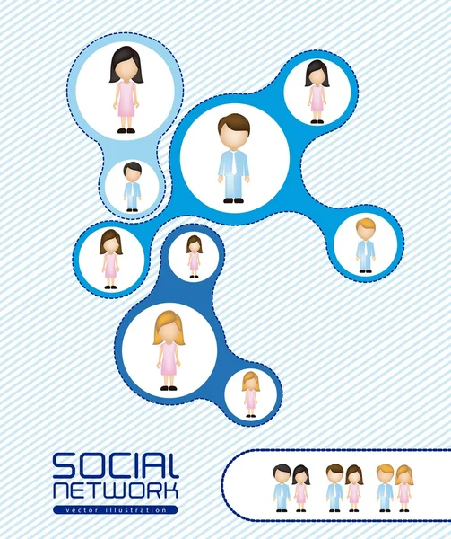 Illustration of social networks — Stock Vector