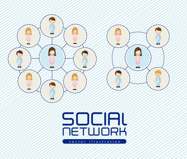社会网络的插图 — 图库矢量图片