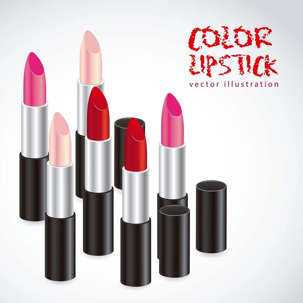 Rode en roze lippenstift — Stockvector