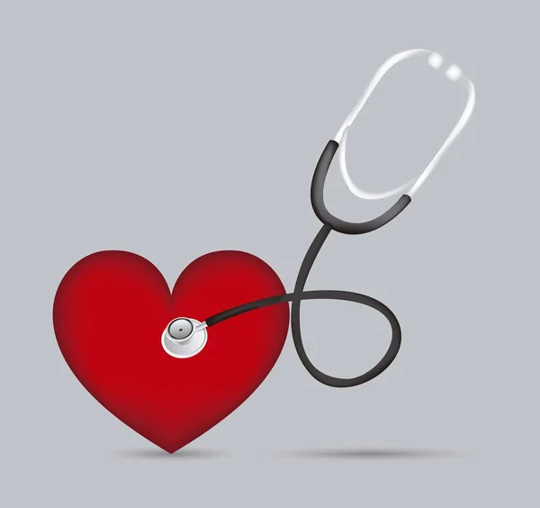 带心脏听诊器 — 图库矢量图片