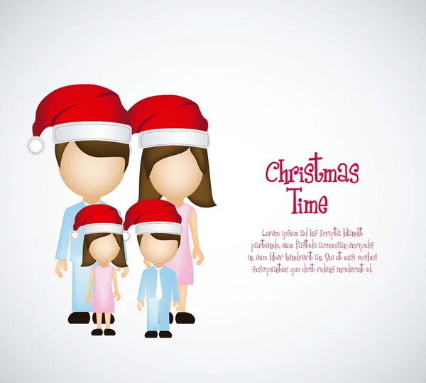 一个家庭的插画圣诞 — 图库矢量图片