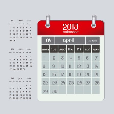 2013 calendar clipart