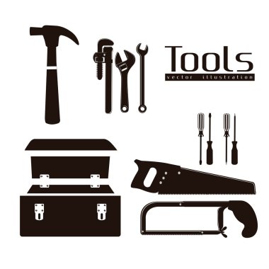 silhouette of tools