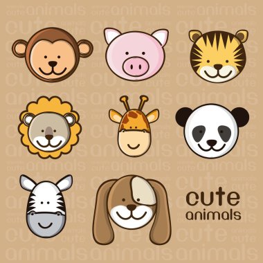 illustration of cute animals clipart