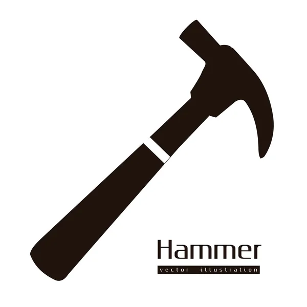 Silhouette of a hammer — Stock Vector