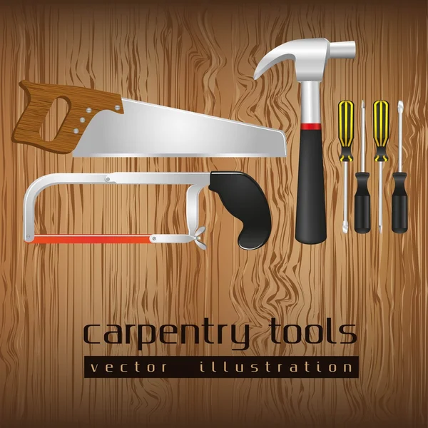 Herramientas de carpintería — Vector de stock