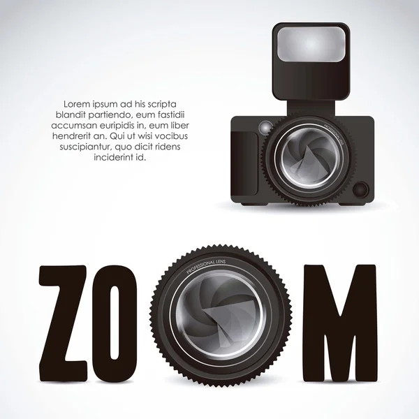 Objektivkamera und professionelle Kamera — Stockvektor